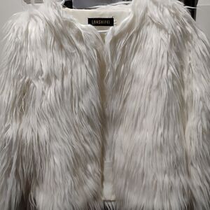 Lanshifei White Faux Fur Coat - Women's Cozy Fashion Jacket